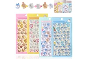 【4枚セット】3dシール ぷくぷくシール 中実 手帳用 可愛い 立体 Mocasa ぷっくり かわいい ステッカー 手帳 女の子 透明 台紙 用 泡ステッカー ジュエル風 手帳用 diy用 水筒用 携帯電話飾り用 手芸用品 (JYKW)