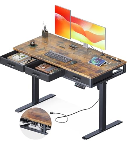 Amazon | FEZIBO 昇降デスク 電動昇降 幅120cm x 奥行き60cm 昇降式