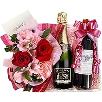 Amazon.co.jp: お花 フラワーアレンジメント 赤 ピンク 生花