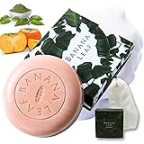 [ BANANA LEAF 公式] 薬用石鹸 医薬部外品【 敏感肌 OK！24時間抗菌 毛穴 ニキビ/体臭 ワキガ ケア】毛穴洗顔 背中ニキビ デリケートゾーン ボディソープ / 80g※Amazon限定泡立てネット付