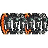 6 Pack Paracord Survival Bracelet, multitools, fire starter, compass, and whistle. Perfect for hiking, camping, fishing and h