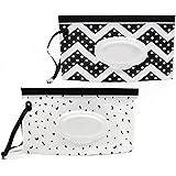 YUESUO 2 Pack Baby Wipe Dispenser, Reusable Travel Wet Wipe Pouch, Refillable Wipe Holder, Baby Wipe Container, Wipe Dispense