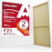 [新品/特別価格]キャンバス　F40 2枚セット　クレサン　リネン　画材 Amazon.co.jp: AUREUO 綿化繊混紡 張りキャンバス F40 (100.0cmX80.3cm
