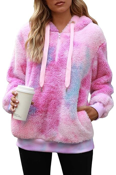 Yanekop Womens Sherpa Pullover Fuzzy 