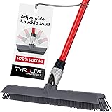 Tyroler Bright Tools Silicone Broom & Squeegee 40Cm - 100% Silicone, Long 4 Parts Handle 140 Cm, Best for Pet & Human Hair, I
