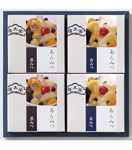 榮太樓總本鋪 和菓子屋のあんみつ みつ豆 4種 アソート 黒みつ 抹茶みつ 白みつ あんみつ 夏ギフト お中元 高級 和菓子 常温 日持ち 手土産 各6個 Amazon.co.jp: 榮太樓（えいたろう）和菓子屋のあんみつ 和菓子屋の