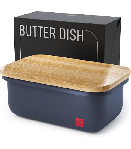 Butterie Flip-Top Butter Dish With Knife - 2-Pack, Holds 2 Sticks, Shatterproof & Dishwasher Safe, Gray - View #6