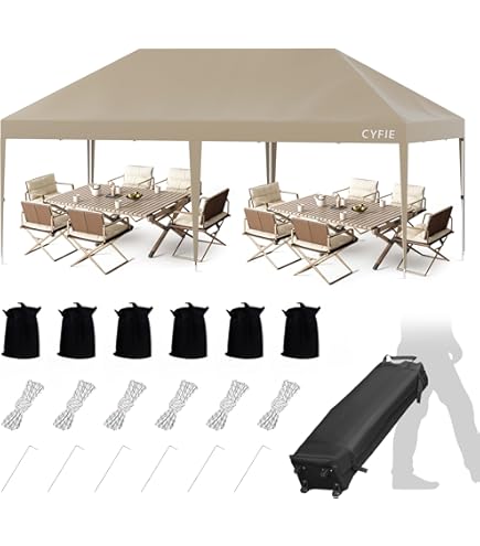 Amazon.co.jp: CYFIE タープテント 6m ワンタッチタープ 網戸付き 3