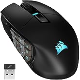 Corsair SCIMITAR ELITE RGB WIRELESS MMO Gaming Mouse - 26,000 DPI - 16 Programmable Buttons - Up to 150hrs Battery - iCUE Com