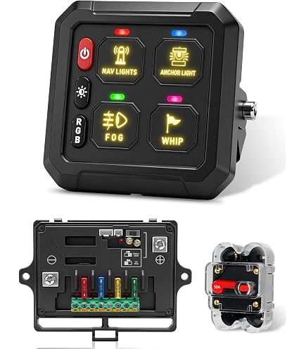 Amazon.co.jp: Chelhead LED AUXスイッチパネル、6ギャングRGBバック