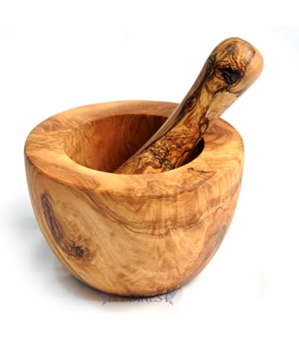 Amazon.co.jp: オリーブウッド 木製 すり鉢 モルタイオ 乳鉢 すりこぎ