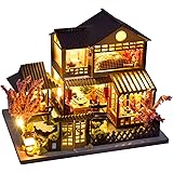 CUTEBEE DIY Miniature Dollhouse Kit Handmade Wooden Miniature House Wood Model House Kit with Furniture Creative Garden Doll 