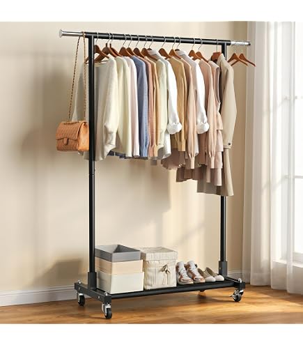 Amazon.co.jp: SONGMICS ハンガーラック 伸縮式 頑丈 幅92~132cm 耐