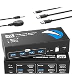 Amazon.co.jp: 8K@60Hz HDMI KVMスイッチ 2入力2出力 HDMI KVM 切替器