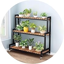 No242 　 簡単移動、植物棚 、棚幅ワイド、black　3段 No242 簡単移動、植物棚 、棚幅ワイド、black 3段