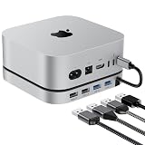 【アップグレード版・SSD拡張機能搭載】Stouchi Mac Mini M4 ドッキングステーション USB-Cハブ 6-in-1 - NVMe SSD対応 USB-A（最大10Gbps）ポート Micro/SDカードスロット TFポート 2024年Mac Mini M4/M4 Pro用 (SSD拡張スロット付き) (SSDスロット付き)