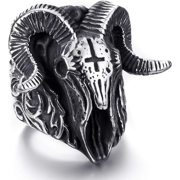 Elfasio Satan Demon Skull Ring For Men - Stainless Steel, Vintage Gothic Jewelry, Size 9, Hypoallergenic - View #7
