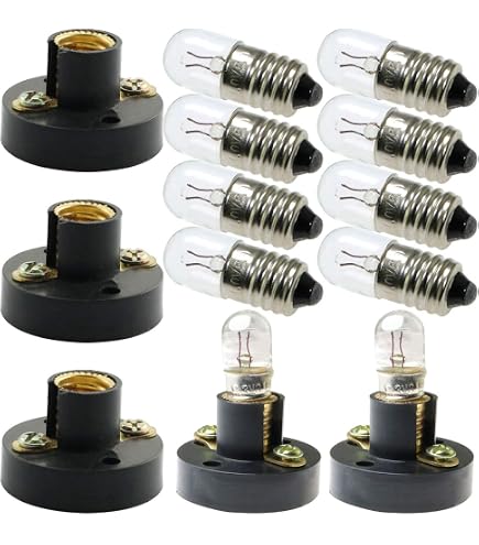 MeetUs 10 x E10 1.5V 0.5A DC Warm White Miniature Screw Base Bulb Light Bulbs (1.5 Volts