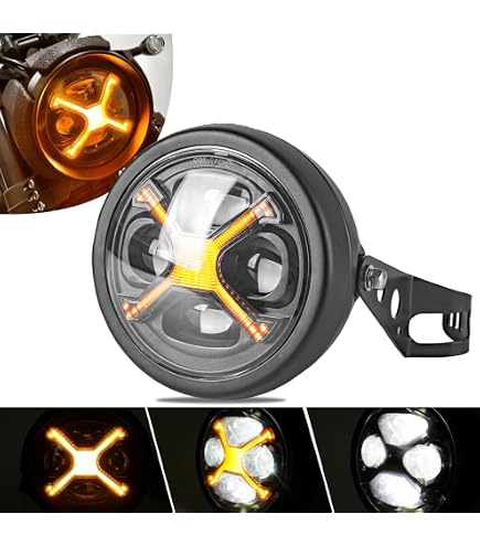 Amazon | Largoods 5.75インチ LEDヘッドライト バイク シェル付き Hi