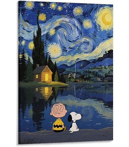 Amazon.co.jp: スヌーピーの絵画 Snoopy アートパネル ポスター