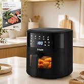 【シリーズ累計5万台突破】 SKK ノンフライヤー 4.5L 大容量 2～5人用 家庭用 電気フライヤー エアフライヤー タッチパネル 温度調整 揚げ物 惣菜 可視窓 レシピ付き 【日本企業】