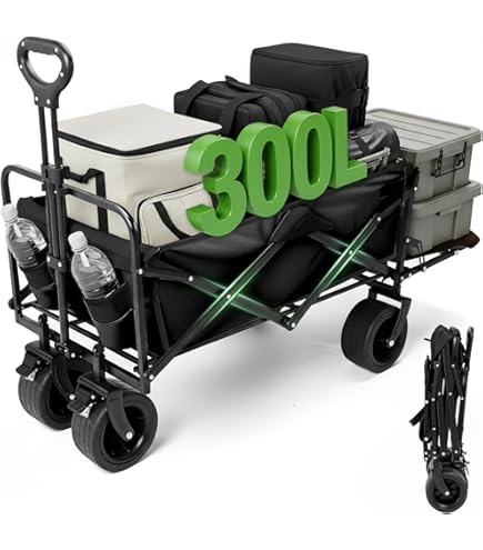 Amazon.co.jp: HZCYS アウトドアワゴン【2025強化版 後部展開可】大