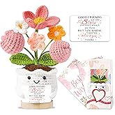Best Friend Friendship Gifts for Women Crochet Flowers Small Birthday Gifts for Women Her Christmas Galentines Graduation Gif
