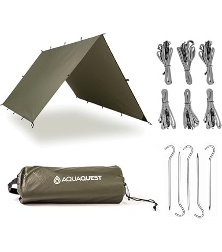 AquaQuest Defender 4m×3m オリーブドラブ AquaQuest Defender Heavy-Duty Waterproof Tarp