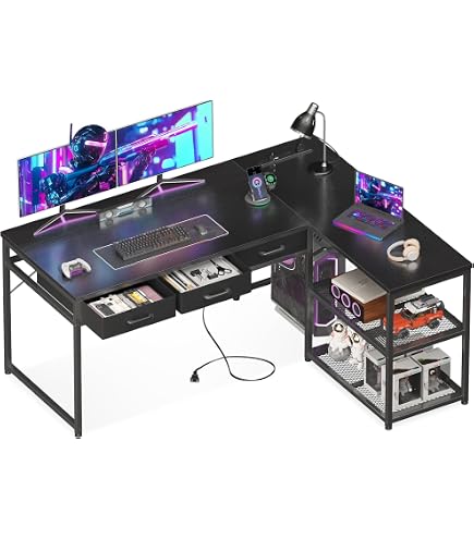 Amazon.co.jp: GTRACING ゲーミングデスク パソコンデスク L字デスク