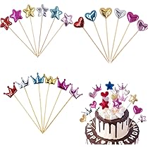 Amazon.co.jp: Liroyal ケーキトッパー ケーキ飾り (34枚) ケーキ挿入