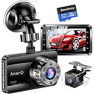 ドライブレコーダー 前後カメラ 【高感度センサー&32GB SDカード付き】 前後300万画素 1296P Full H…