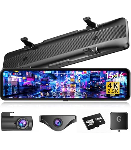Amazon.co.jp: JADO ドライブレコーダー ミラー型 12インチ 2.5K UHD
