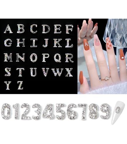 Amazon | Coollooda ネイルパーツ イニシャル A-Z 26文字 イニシャル