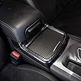 レッド カーボンファイバー カップホルダー カバートリム 装飾ステッカー Dodge Charger 2015-2021/ Chrysler 300 2015-2021用