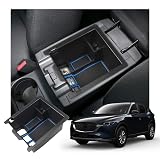 【RUIYA】マツダ CX-5 2代目 KF系 センターコンソールボックス 小物入れトレイ CX-5 kf系 コンソールトレイ 車種専用 車内収納ボックス カーアクセサリー 内装パーツ アームレストボックス ラバーマット付き