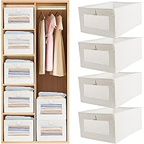 Amazon｜4個セット収納ボックス綿麻幅40×奥行26.5×高さ16CM