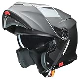 リード工業(LEAD) バイク用 インナーシールド付き システムヘルメット REIZEN (レイゼン) マットブラック Mサイズ (57-58cm未満)