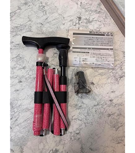 新品未使用✨スカイステッキスリム 折りたたみ杖 ピンク アルミ製 島製作所 新品未使用✨スカイステッキスリム 折りたたみ杖 ピンク アルミ