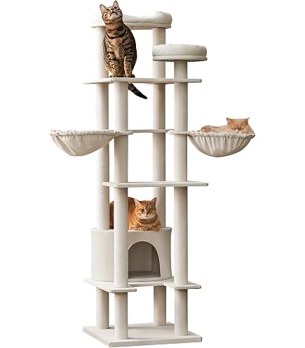 Amazon | Mwpo 猫タワー 新素材 宇宙船付き 据え置き 多頭飼い 大型猫 