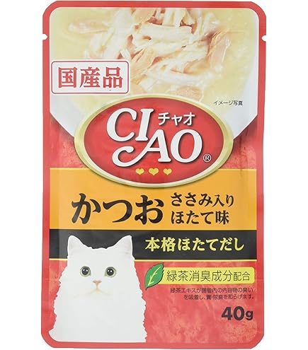 Amazon.co.jp: チャオ (CIAO) パウチ ささみ・ほたて味 40g 16個