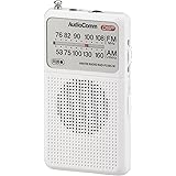 オーム電機AudioComm ラジオ 小型 ポケットラジオ デジタル DSP式 AM/FM ワイドFM ホワイト 乾電池式 RAD-P338S-W 03-0987 OHM