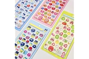 Loong 3D Stickers, Solid Heart, 3D Puffy Stickers, Cute, 4-Piece Set, 3D, Stylish, Deco Stickers, Reward, Children, Attachable, Gift, Notebook, Mobile Phone, DIY, Notebook, Attachable, Girls, 4 Sets