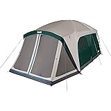 Coleman Skylodge 12-Person Camping Tent with Screened Porch, Weatherproof Family Tent Includes Color-Coded Poles, Screened-in