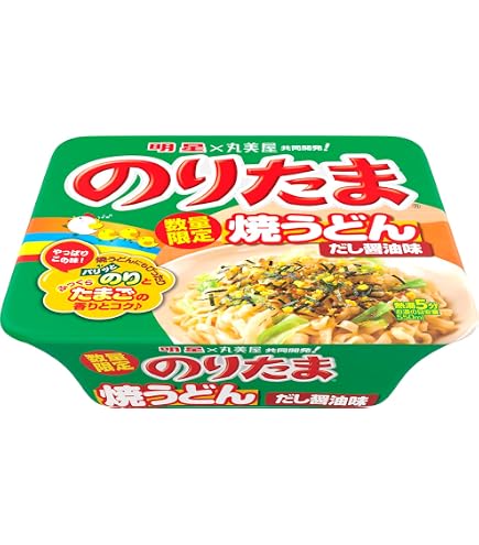 Amazon.co.jp: 明星 のりたま 焼うどん だし醤油味 113g ×12個 : 食品