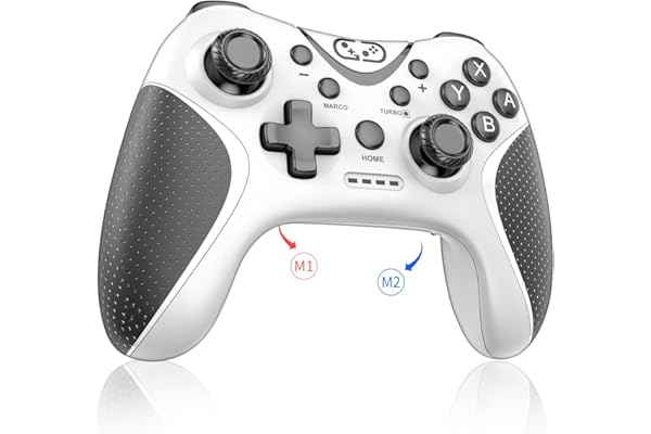 Switch コントローラー 2025アップグレード Switch2 コントローラー Sungale スイッチ プロコン 自動連射/連射ホールド 背面ボタン付き マクロ機能 Bluetooth5.0接続 6軸ジャイロセンサー 10時間連続使用 連射コン Switch1/2/PC/iOS13.0+/Android対応 日本語取扱説明書付き (ホワイト＋グレー)