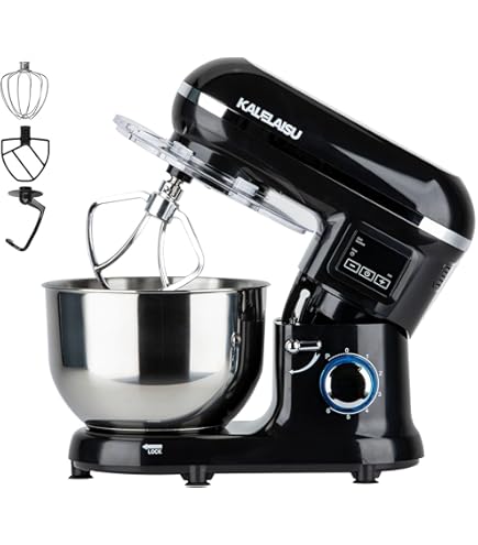 ブラック スタンドミキサー 大容量5.5L Amazon | Kitchen in the box スタンドミキサー 5L大容量 3種類