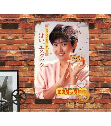 Amazon.co.jp: 【昭和の風情】斉藤由貴 昭和レトロ ブリキ看板