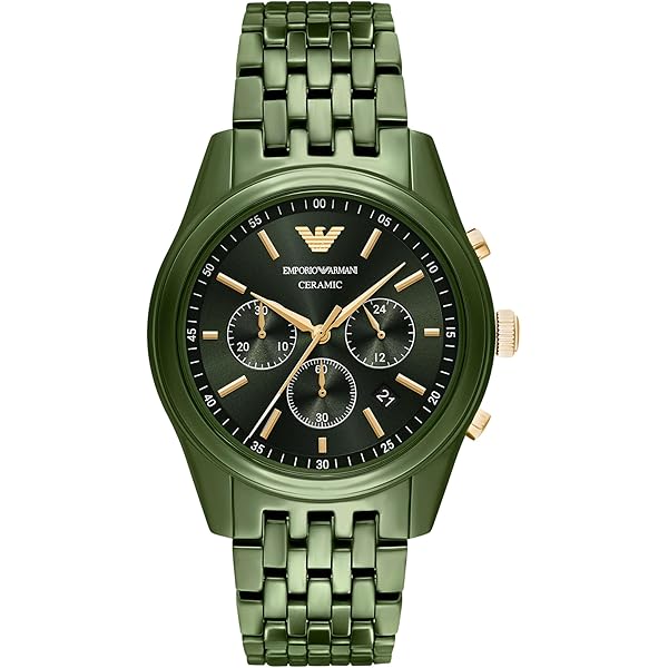 Amazon.co.jp: Emporio Armani 自動巻き ブラックレザーウォッチ