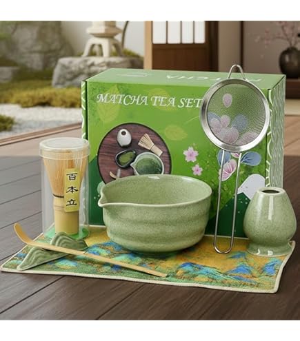 Amazon | MiniMood抹茶茶碗セット 茶道5点セット ガラス製 透明鎚目