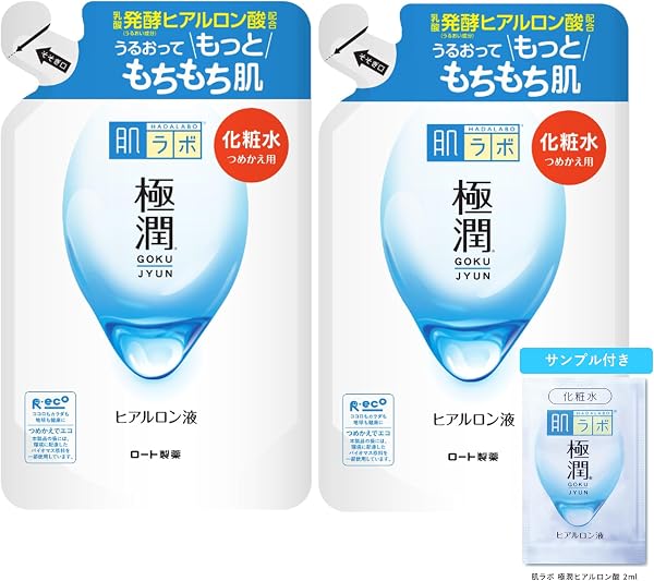 肌ラボ 極潤ヒアルロン液 つめかえ用 170ml×2個セット 無香料 +極潤サシェット付【Amazon.co.jp限定品】 - 1
